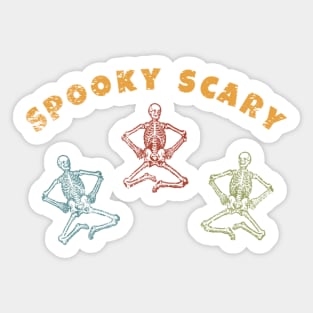 Spooky Scary Halloween Skeletons Vintage Beachy Color Gifts Sticker